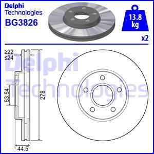 DELPHI Тормозной диск BG3826
