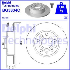 DELPHI Bremžu diski BG3834C