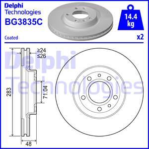 DELPHI Bremžu diski BG3835C