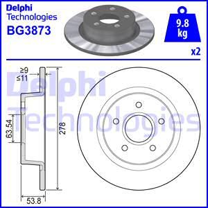 DELPHI Тормозной диск BG3873