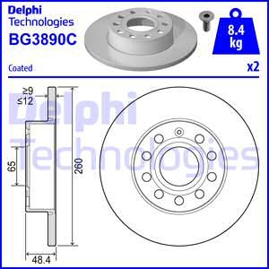 DELPHI Тормозной диск BG3890C