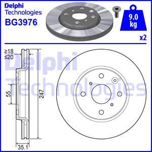 DELPHI Тормозной диск BG3976
