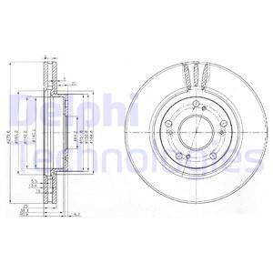 DELPHI Тормозной диск BG3977