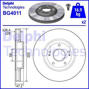DELPHI Тормозной диск BG4011