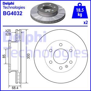DELPHI Bremžu diski BG4032