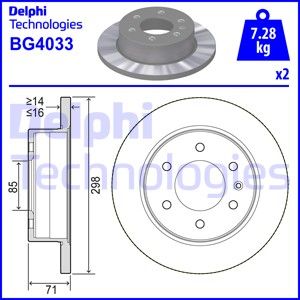 DELPHI Bremžu diski BG4033