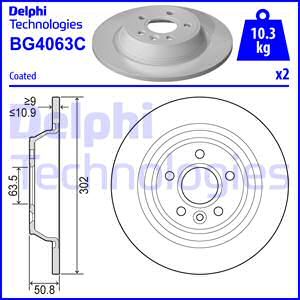 DELPHI Bremžu diski BG4063C