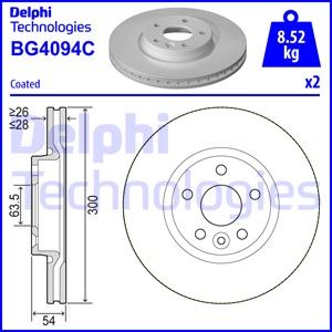 DELPHI Bremžu diski BG4094C