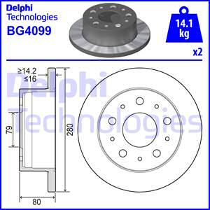 DELPHI Bremžu diski BG4099