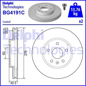 DELPHI Bremžu diski BG4191C