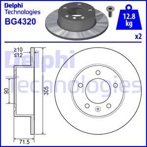 DELPHI Тормозной диск BG4320