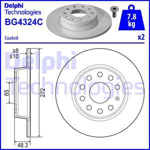 DELPHI Bremžu diski BG4324C