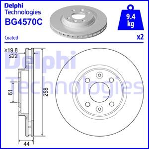 DELPHI Bremžu diski BG4570C