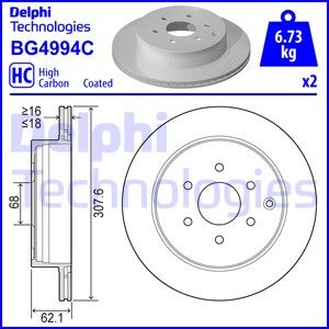 DELPHI Тормозной диск BG4994C