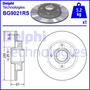 DELPHI Тормозной диск BG9021RS