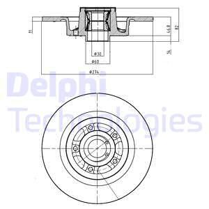 DELPHI Тормозной диск BG9026RS