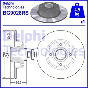 DELPHI Bremžu diski BG9028RS