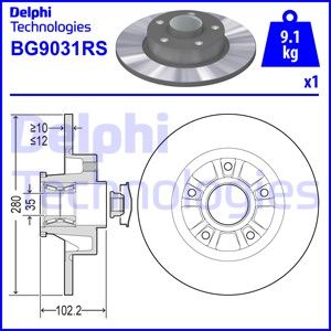 DELPHI Тормозной диск BG9031RS