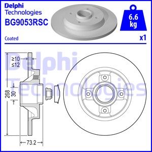 DELPHI Тормозной диск BG9053RSC