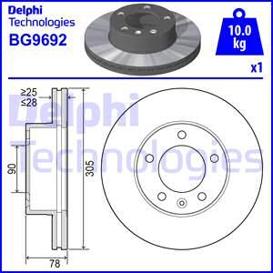 DELPHI Bremžu diski BG9692