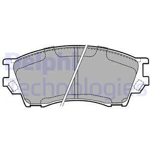 DELPHI Комплект тормозных колодок, дисковый тормоз LP1063