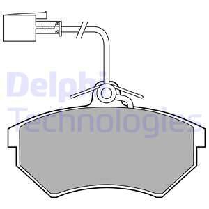 DELPHI Комплект тормозных колодок, дисковый тормоз LP1412