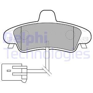 DELPHI Комплект тормозных колодок, дисковый тормоз LP1683