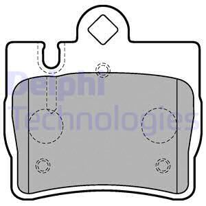 DELPHI Комплект тормозных колодок, дисковый тормоз LP1697