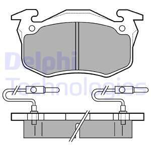 DELPHI Комплект тормозных колодок, дисковый тормоз LP350