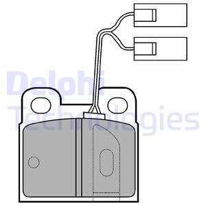 DELPHI Комплект тормозных колодок, дисковый тормоз LP824