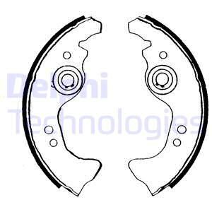 DELPHI Комплект тормозных колодок, стояночная тормозная с LS1107