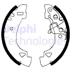 DELPHI Комплект тормозных колодок, стояночная тормозная с LS1640