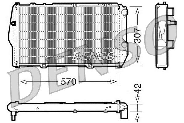 DENSO Радиатор, охлаждение двигателя DRM02001