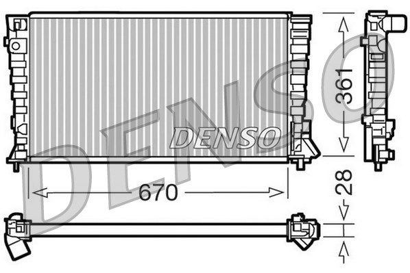 DENSO Радиатор, охлаждение двигателя DRM07020