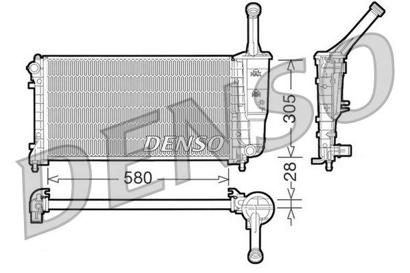 DENSO Радиатор, охлаждение двигателя DRM09106