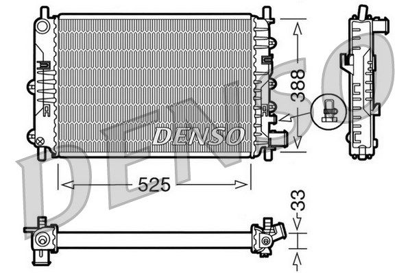 DENSO Радиатор, охлаждение двигателя DRM10025