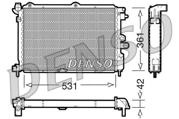 DENSO Радиатор, охлаждение двигателя DRM20025