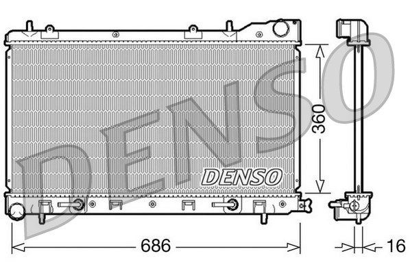 DENSO Радиатор, охлаждение двигателя DRM36001