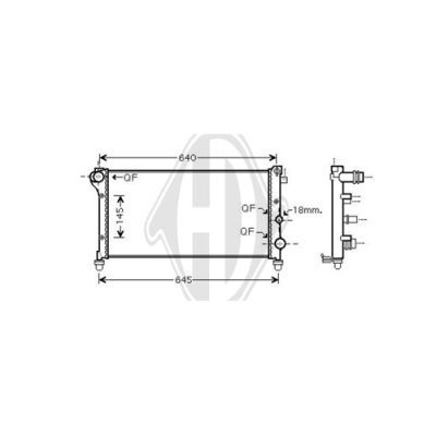 DIEDERICHS Радиатор, охлаждение двигателя DCM1996