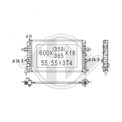 DIEDERICHS Радиатор, охлаждение двигателя DCM2660