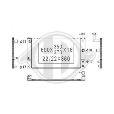 DIEDERICHS Радиатор, охлаждение двигателя DCM3322