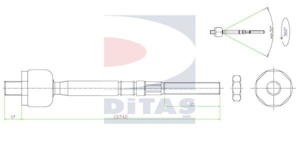 DITAS Осевой шарнир, рулевая тяга A2-5404
