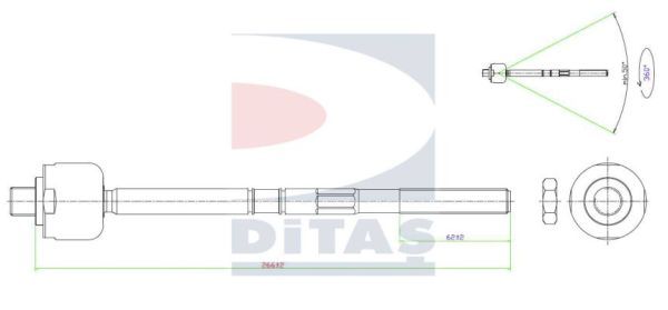 DITAS Осевой шарнир, рулевая тяга A2-5413