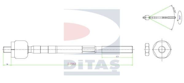 DITAS Осевой шарнир, рулевая тяга A2-5650