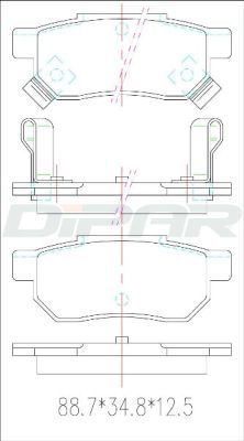 DITAS Комплект тормозных колодок, дисковый тормоз DFB5215
