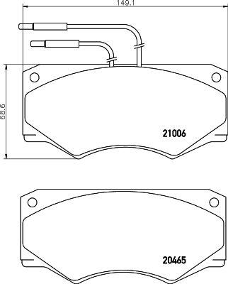 DON Комплект тормозных колодок, дисковый тормоз CVP057
