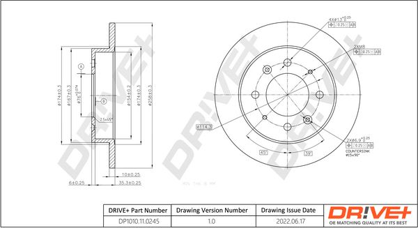 DR!VE+ Тормозной диск DP1010.11.0245