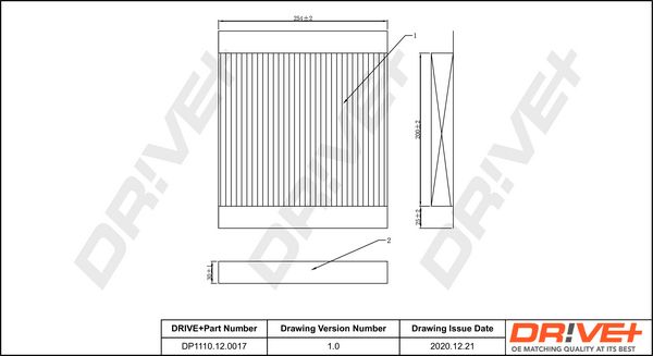 DR!VE+ Filtrs, Salona telpas gaiss DP1110.12.0017