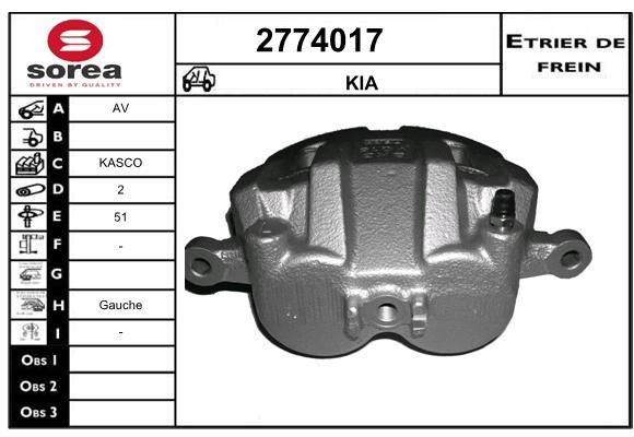 EAI Тормозной суппорт 2774017