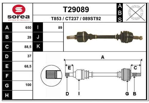 EAI Piedziņas vārpsta T29089